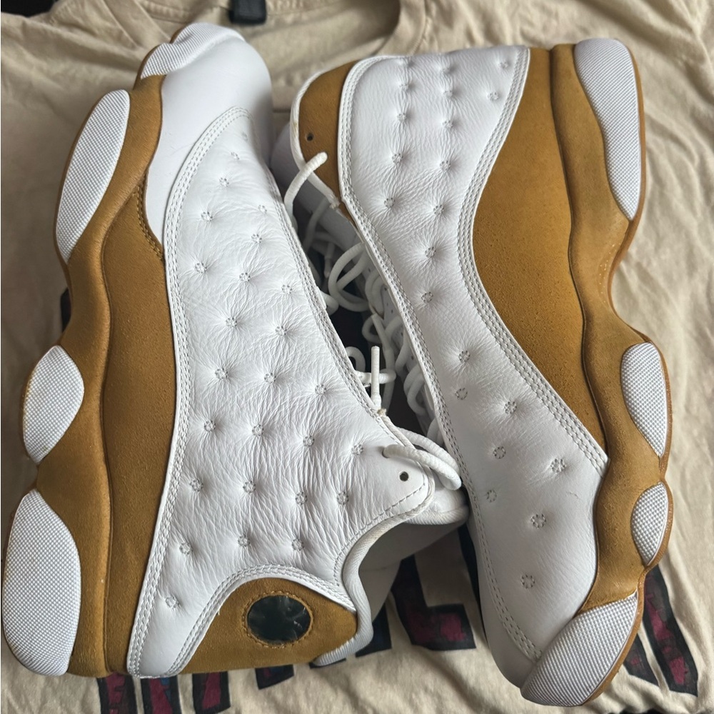 White and Tan Men's Sneakers